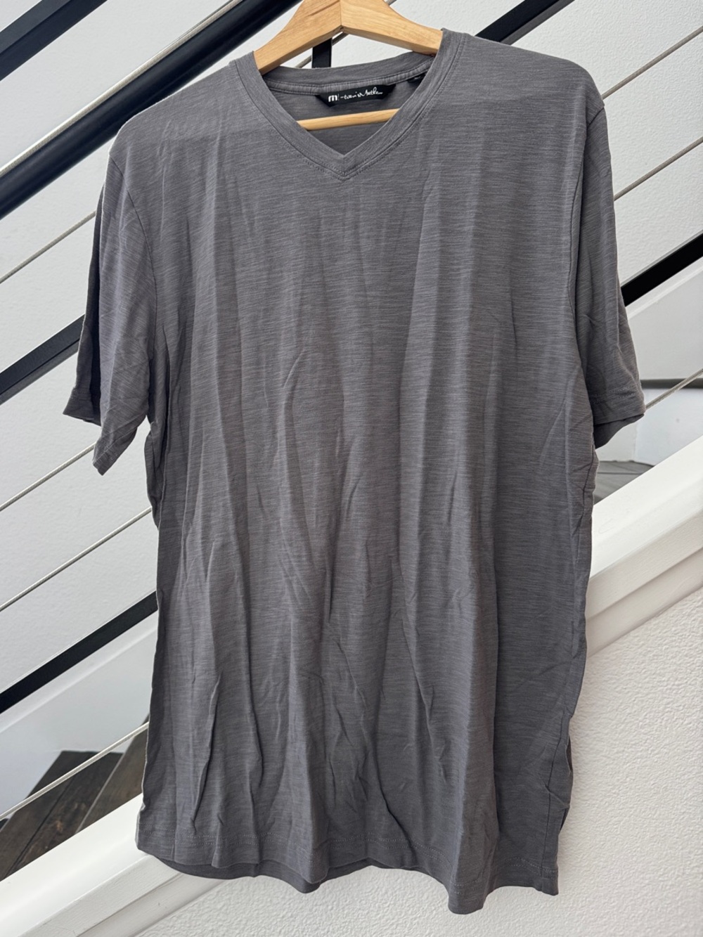 Travis Mathew Men's V-Neck Short Sleeve Tee - Charcoal Gray